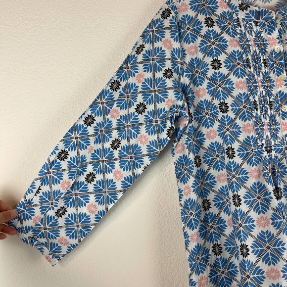 ROLLER RABBIT Blue Printed Button Down 3/4 Sleeve Dress Size L - Picture 8 of 12